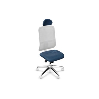 Utila FS työtuoli, vaaleanharmaa, verkkoselkä, niskatuki, Rivet-kankaalla