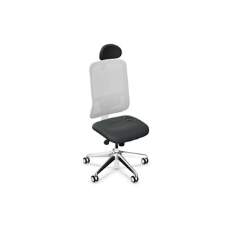 Utila FS työtuoli, vaaleanharmaa, verkkoselkä, niskatuki, Rivet-kankaalla