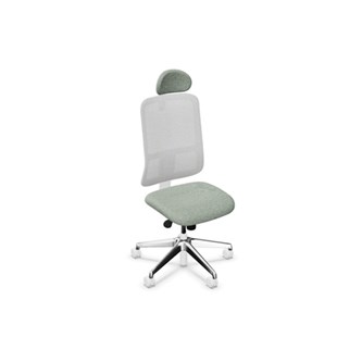 Utila FS työtuoli, vaaleanharmaa, verkkoselkä, niskatuki, Rivet-kankaalla