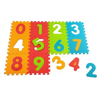 Palapelimatto numerot 0-9, 10 palaa