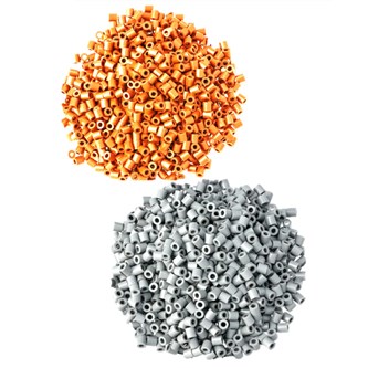 Puuhahelmet, kulta/hopea, 1000 kpl