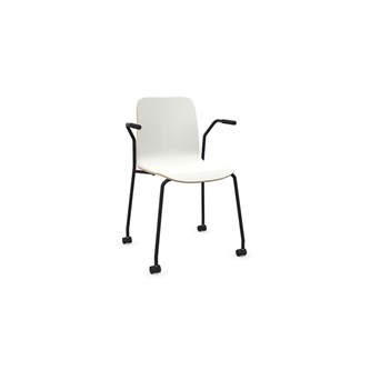 Vapaa tuoli, matala selkä, musta 4-pistejalusta pyörillä