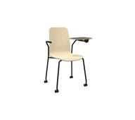 Vapaa tuoli, korkea selkä, kirjoitustaso, musta 4-pistejalusta pyörillä