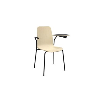 Vapaa tuoli, korkea selkä, kirjoitustaso, musta 4-pistejalusta