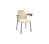 Vapaa tuoli, korkea selkä, kirjoitustaso, musta 4-pistejalusta