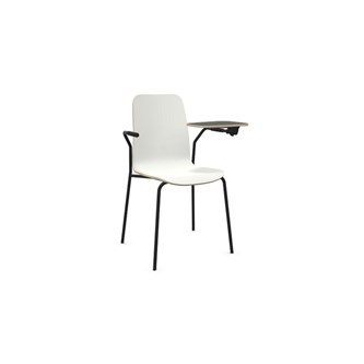 Vapaa tuoli, korkea selkä, kirjoitustaso, musta 4-pistejalusta