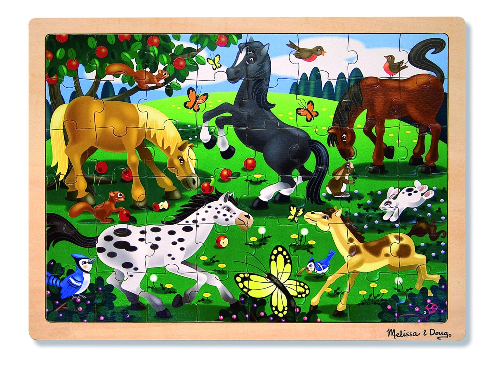 Похожие пазлы. Пазл Melissa Doug 48. Пазл "резвые лошади". Пазлы из дерева для детей. Пазл лошадь для детей.