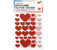 Glittersydämet, roosa ja punainen, 50 kpl