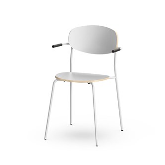 Collab tuoli FSC lenkkijalat, ik 45 cm, käsinojilla, hopea runko
