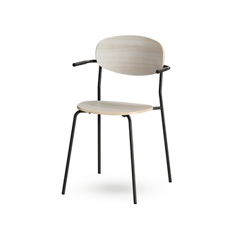 Collab tuoli FSC BX lenkkijalat, ik 45 cm, käsinojilla, musta runko