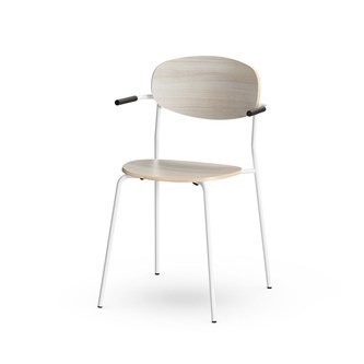 Collab tuoli FSC BX lenkkijalat, ik 45 cm, käsinojilla, valkoinen runko