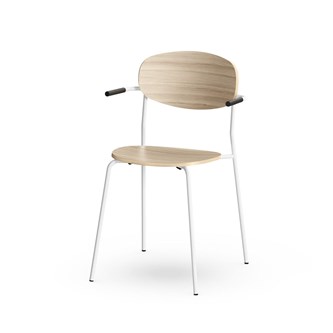 Collab tuoli FSC BX lenkkijalat, ik 45 cm, käsinojilla, valkoinen runko
