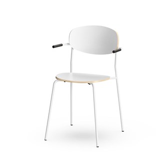 Collab tuoli FSC BX lenkkijalat, ik 45 cm, käsinojilla, valkoinen runko