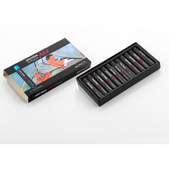 Öljypastelliliitu, musta, 12 kpl