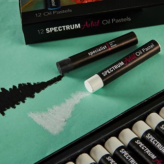 Öljypastelliliitu, musta, 12 kpl