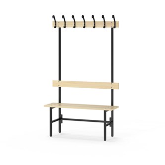 Novis Basic yksipuolinen pukuhuonepenkki 100 cm, musta runko