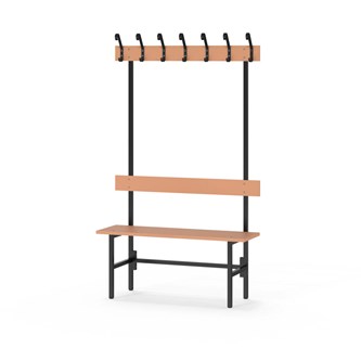 Novis Elite yksipuolinen pukuhuonepenkki 100 cm, musta runko