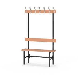 Novis Elite yksipuolinen pukuhuonepenkki 100 cm, musta runko