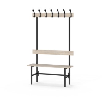 Novis Elite yksipuolinen pukuhuonepenkki 100 cm, musta runko
