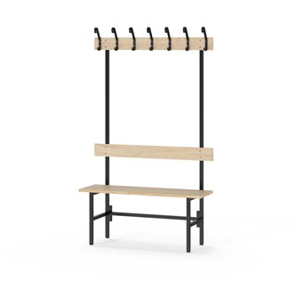 Novis Elite yksipuolinen pukuhuonepenkki 100 cm, musta runko