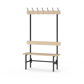 Novis Elite yksipuolinen pukuhuonepenkki 100 cm, musta runko