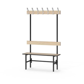 Novis Compact yksipuolinen pukuhuonepenkki 100 cm, musta runko
