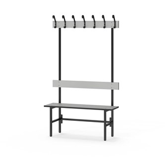 Novis Compact yksipuolinen pukuhuonepenkki 100 cm, musta runko