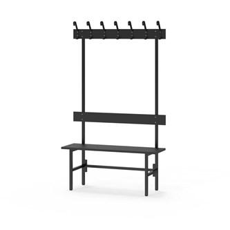 Novis Compact yksipuolinen pukuhuonepenkki 100 cm, musta runko
