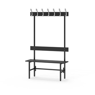 Novis Compact yksipuolinen pukuhuonepenkki 100 cm, musta runko