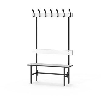 Novis Compact yksipuolinen pukuhuonepenkki 100 cm, musta runko
