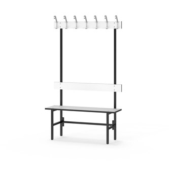 Novis Compact yksipuolinen pukuhuonepenkki 100 cm, musta runko