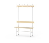 Novis Basic yksipuolinen pukuhuonepenkki 100 cm, valkoinen runko