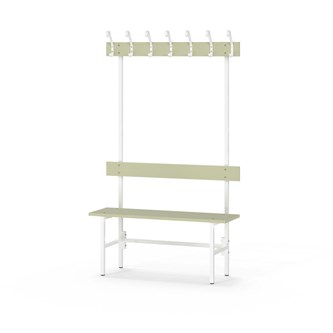 Novis Elite yksipuolinen pukuhuonepenkki 100 cm, valkoinen runko