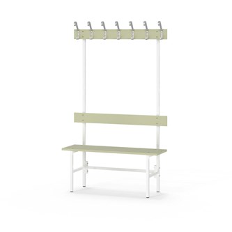 Novis Elite yksipuolinen pukuhuonepenkki 100 cm, valkoinen runko