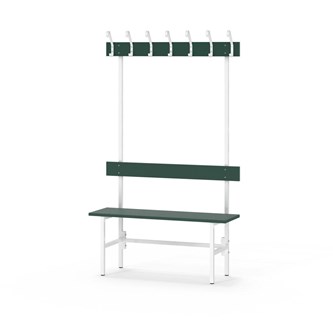 Novis Elite yksipuolinen pukuhuonepenkki 100 cm, valkoinen runko