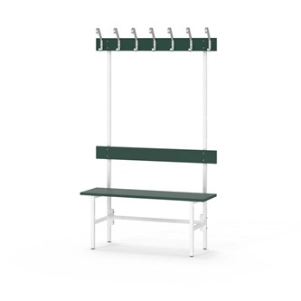 Novis Elite yksipuolinen pukuhuonepenkki 100 cm, valkoinen runko