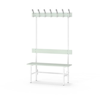 Novis Elite yksipuolinen pukuhuonepenkki 100 cm, valkoinen runko