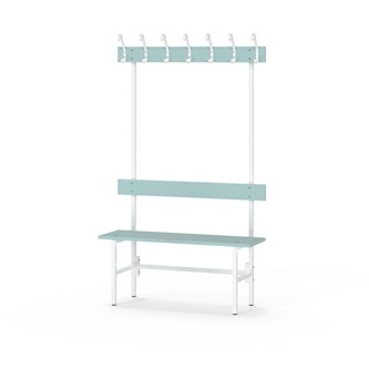 Novis Elite yksipuolinen pukuhuonepenkki 100 cm, valkoinen runko
