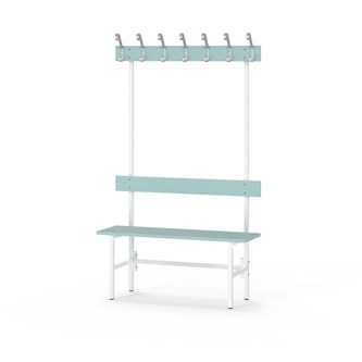 Novis Elite yksipuolinen pukuhuonepenkki 100 cm, valkoinen runko