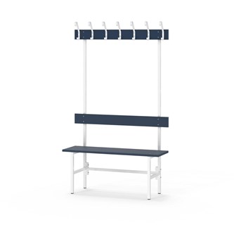 Novis Elite yksipuolinen pukuhuonepenkki 100 cm, valkoinen runko