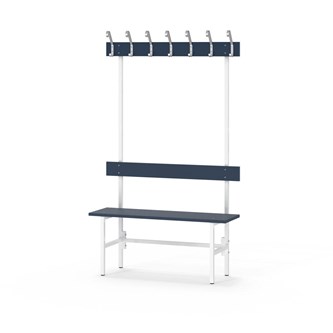 Novis Elite yksipuolinen pukuhuonepenkki 100 cm, valkoinen runko