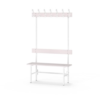 Novis Elite yksipuolinen pukuhuonepenkki 100 cm, valkoinen runko