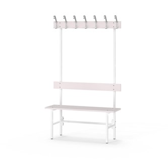 Novis Elite yksipuolinen pukuhuonepenkki 100 cm, valkoinen runko