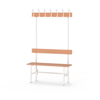 Novis Elite yksipuolinen pukuhuonepenkki 100 cm, valkoinen runko