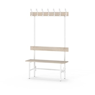 Novis Elite yksipuolinen pukuhuonepenkki 100 cm, valkoinen runko
