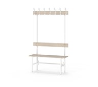Novis Elite yksipuolinen pukuhuonepenkki 100 cm, valkoinen runko
