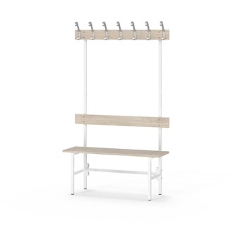 Novis Elite yksipuolinen pukuhuonepenkki 100 cm, valkoinen runko