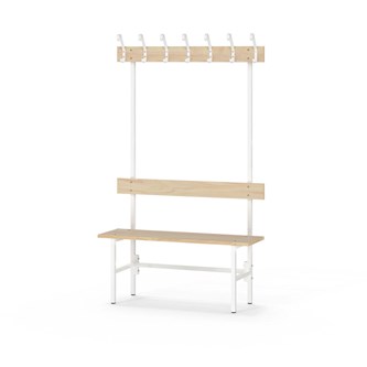 Novis Elite yksipuolinen pukuhuonepenkki 100 cm, valkoinen runko
