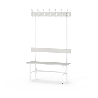 Novis Elite yksipuolinen pukuhuonepenkki 100 cm, valkoinen runko