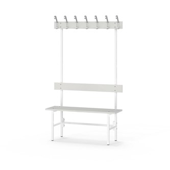 Novis Elite yksipuolinen pukuhuonepenkki 100 cm, valkoinen runko